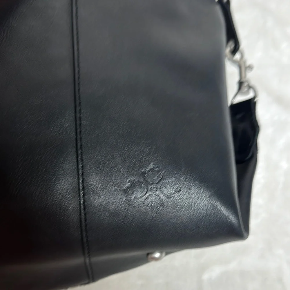 PATRICIA NASH SLOUCHY DISTRESSED  3 WAY WEAVE PALOMA HANDBAG  Black with Dustbag